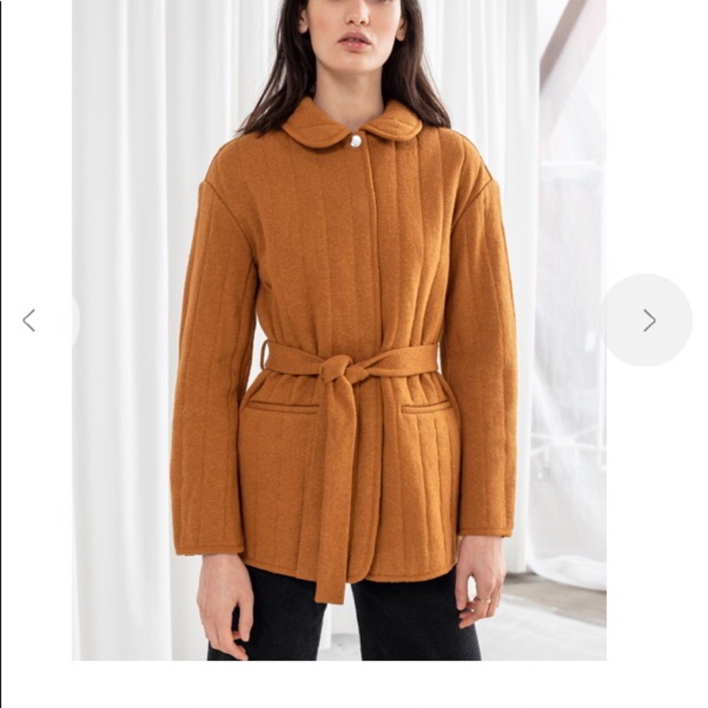 & Other Stories Brown Quilted Cotton Jacket XS